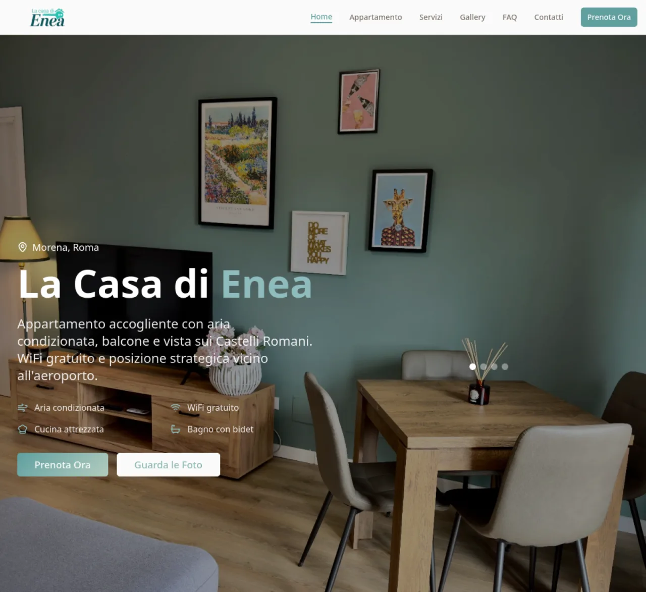 Homepage del sito La Casa di Enea, affitto appartamento a Roma